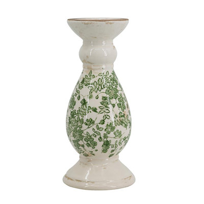 Candle Holder - Green/White