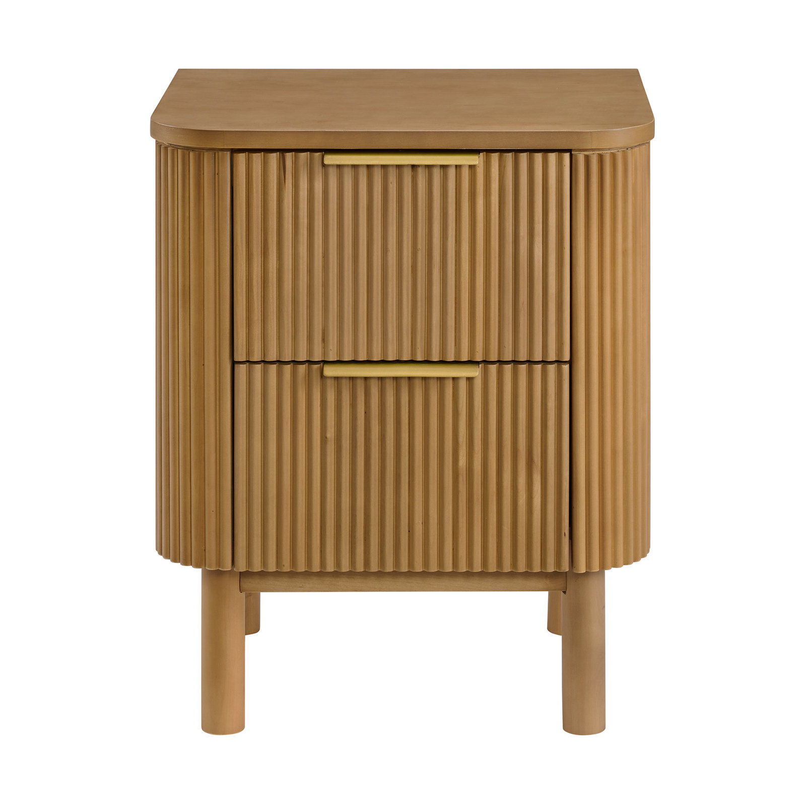 Nova Reeded 2-Drawer Nightstand,  Reeded Birch