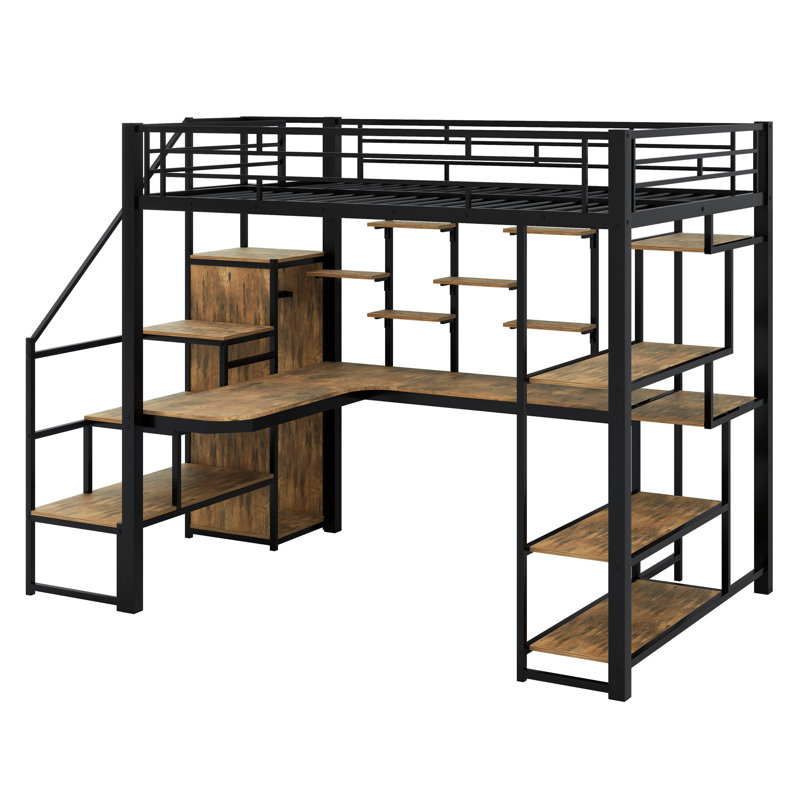 Lit mezzanine double Hachiro Kids, Noir