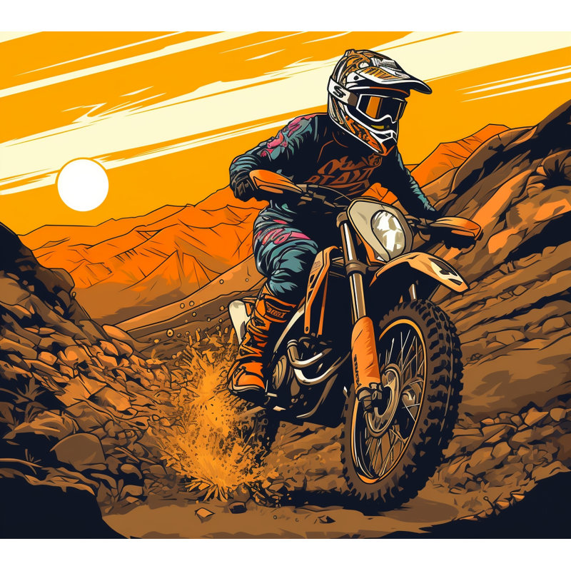Rideau de douche Motocross - Décoration de salle de bain Moto, H 93 po x l 70 po