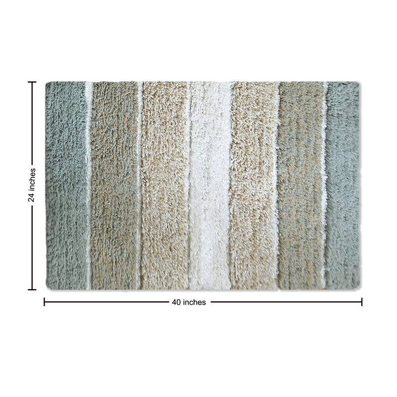 Tapis pour salle de bain Cervantez, Gris / Beige, L 24 po x L 40 po