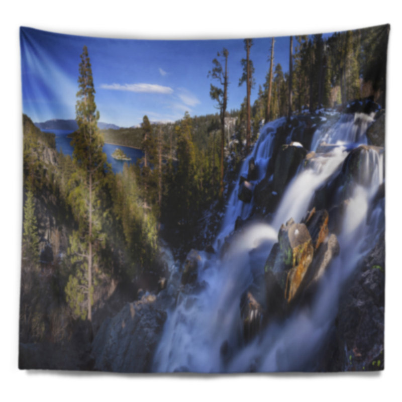 Tapisserie en polyester eagle émeraude bay lake avec accessoires suspendus inclus, H 78 po x l 92 po