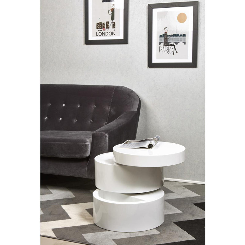 Donnie Solid Wood Drum End Table