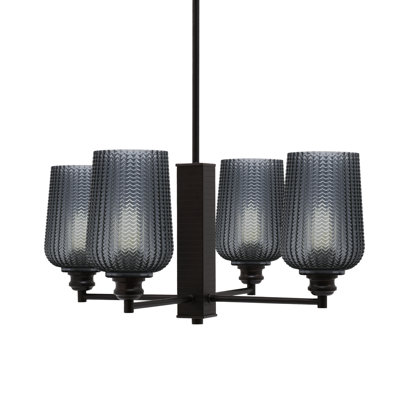 Lustre 4 lumières avec verre Edge 5 "Edge