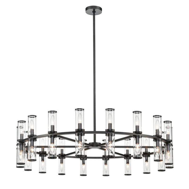 Lustre en roue de chariot unique à 36 lumières Revolve, Bronze urbain