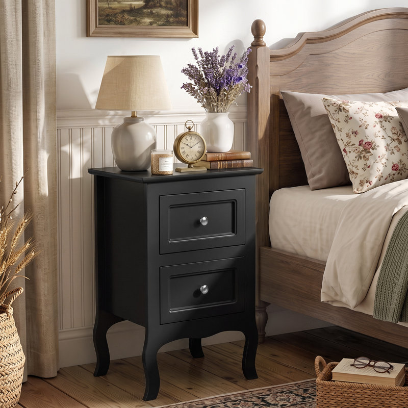 Kaser 15.75'' W Nightstand, Black