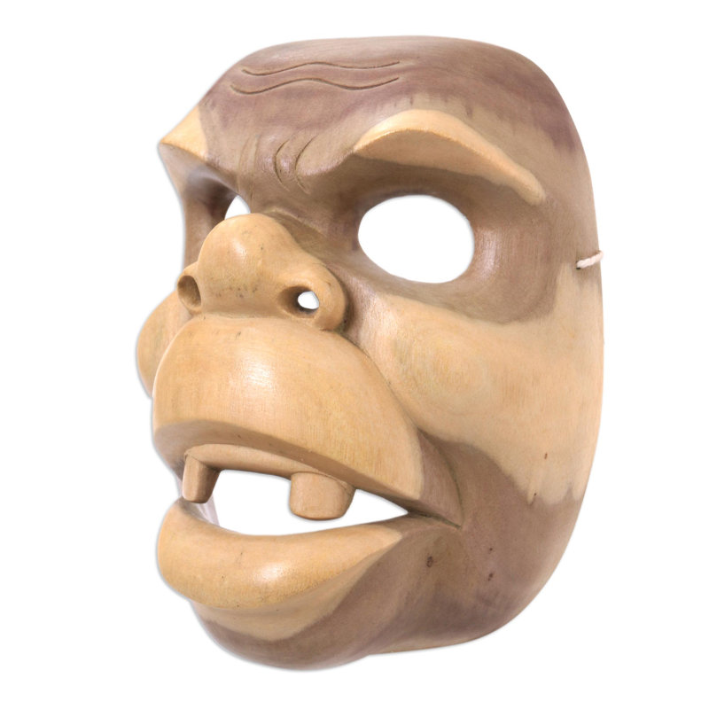 Décoration murale masque en bois