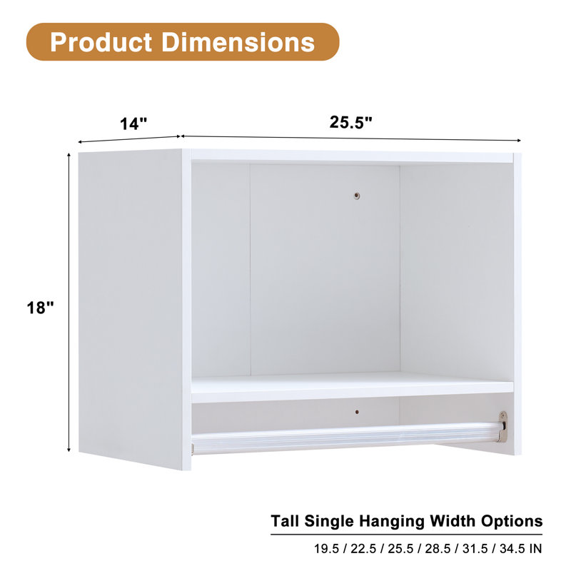 Tall Hanging Closet Unit Closet System, 22.5''W x 14''D x 18 "H