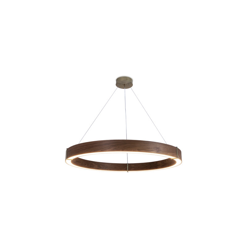 Redeo 36" Pendant Light, Walnut, Distressed Brass, 2700K