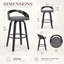 Tabouret de bar pivotant à hauteur de comptoir ou de bar avec dossier bas ouvert en similicuir et bois-80824322-44179697-62257035
