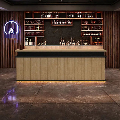 Bar Counter with Wine Storage & Cabinet, Reception Bar Table for Home & Commercial Use by Artistic Soul XKX Premium Furniture