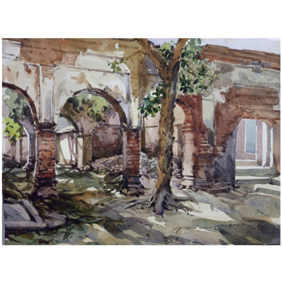 Old Palace Of Murshidabad | Watercolor On Paper | Painting By Mainak Bhowmick