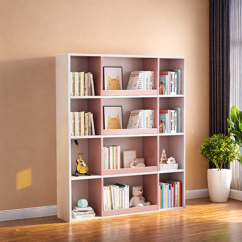 Une bibliothèque domestique durable et stable, Rose/Blanc