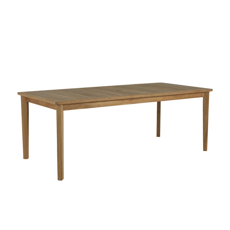 Table de salle à manger Woodlawn, Teck naturel, L 40 po x L 84 po x H 31 po