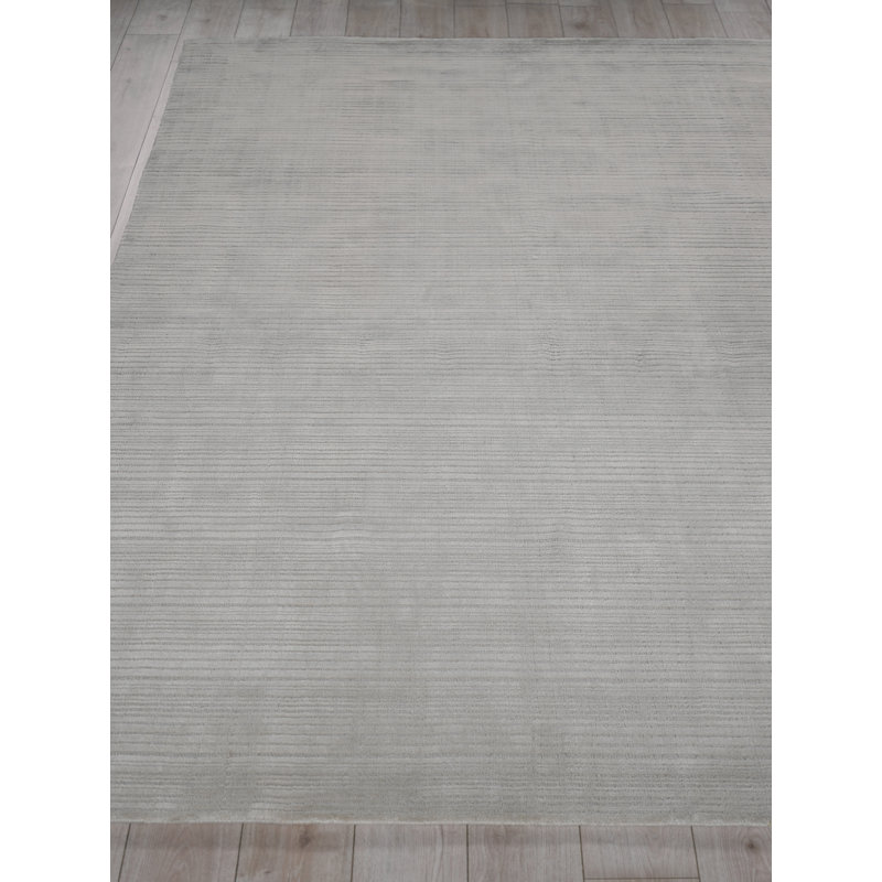 Cavallo Modern handloomed Nylon/Wool Silver Area Rug, Rectangle 9' x 12', Silver