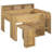 Wood Full Size Loft Bed with Desk, LED Light & 8 Storage Shelves, Solid Wood Frame, No Box Spring Needed, Walnut-1648218709