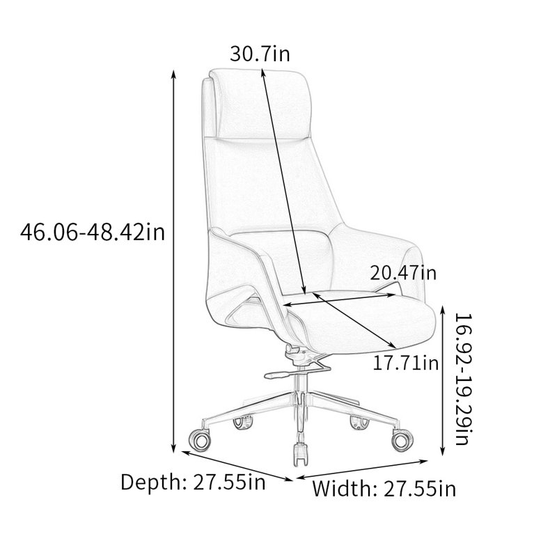 ChairVogue Task Chair with Headrest, Khaki