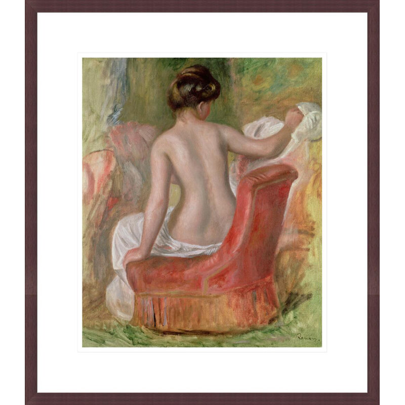 Nu dans un fauteuil par Pierre-Auguste Renoir, H 20,26 po x l 17,75 po