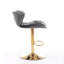 Ensemble de 2 tabourets de bar, avec repose-pieds chromé et base pivotante réglable en hauteur, revêtement en velours et pieds réglables. Tabouret de bar simple.-1952562933