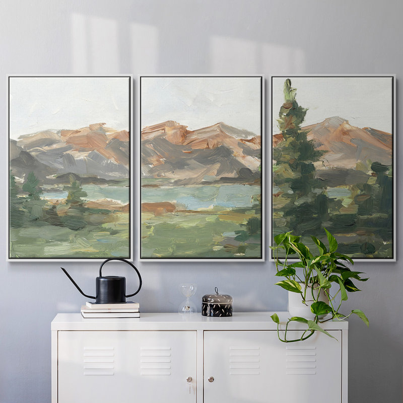 Rusty Mountains II, 3 pièces, H 40 po x l 78 po x P 2 po, Blanc