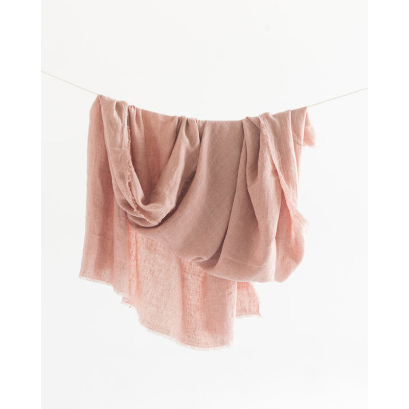 Stone Washed Linen Tablecloth, Pink