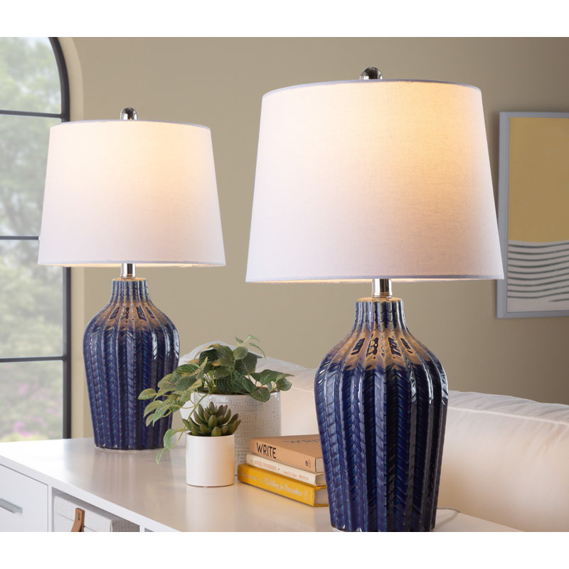 Hymel 23.5'' Table Lamp Set, Dark Blue
