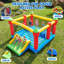 Château gonflable extra large de 4,67 m x 3,66 m pour enfants avec glissade large, panier de basketball, jeu de lancer de cibles et souffleur de 750 W, capacité de 272 kg
