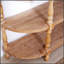 Console en bois fabriquée à la main avec garniture tissée à la main, tablettes de rangement à 3 niveaux, table d'entrée ovale avec pieds sculptés, table d'appoint rustique Coastal Farmhouse, table de canapé d'entrée de 49 pouces