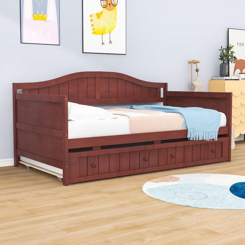 Efthim Twin Size Daybed with Trundle, Espresso
