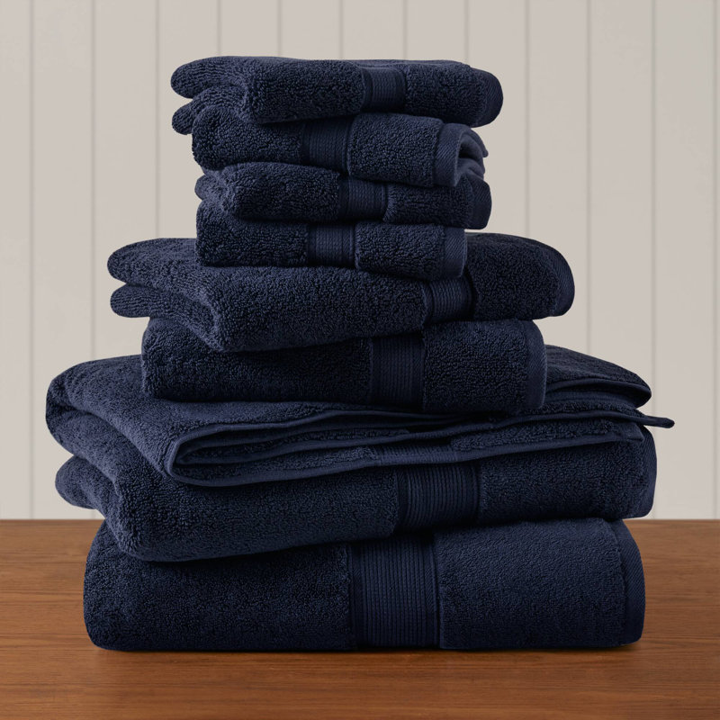 800GSM Ultra-Soft 100% Cotton Absorbent Towel Set, Dark Navy