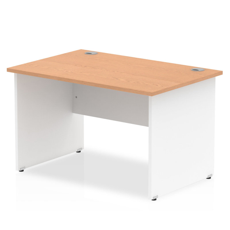 Impulse Computer Desk, 73cm H x 100cm W x 60cm D, Oak, White