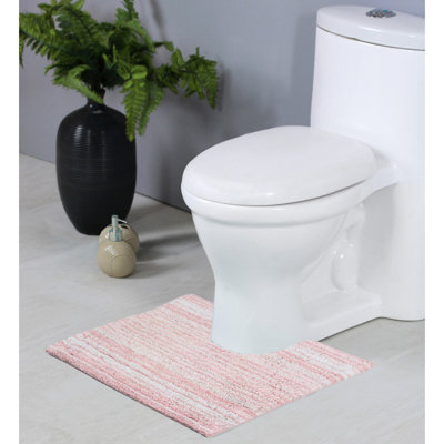Hazlehurst U-shaped 100% Cotton Non-Slip Striped Bath Rug