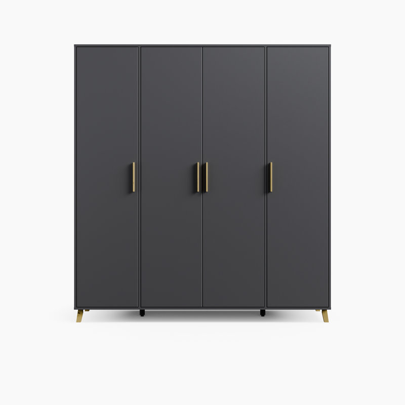 Shinjo 3 Hinged Door Wardrobe available in two colours INCL. Delivery and Assembly, Metallic Grey, 203cm H x 187cm W x 53cm D