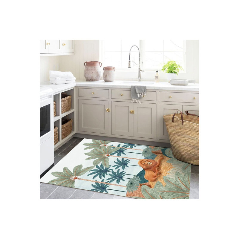 Tapis décoratif lavable à la machine Sun, Tapis de couloir 2 pi 6 po x 6 pi 7 po inclus