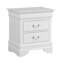 Table de chevet 2 tiroirs LouisPhillipe, blanc-1770144158