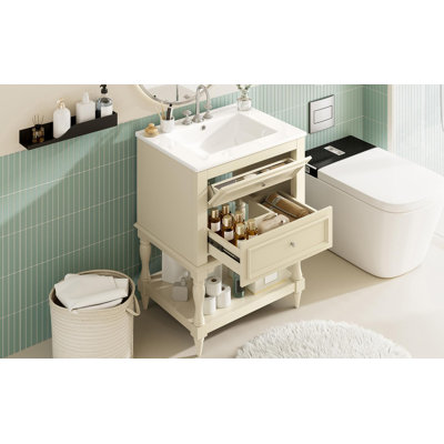 24'' Bathroom Vanity with Ceramic Sink