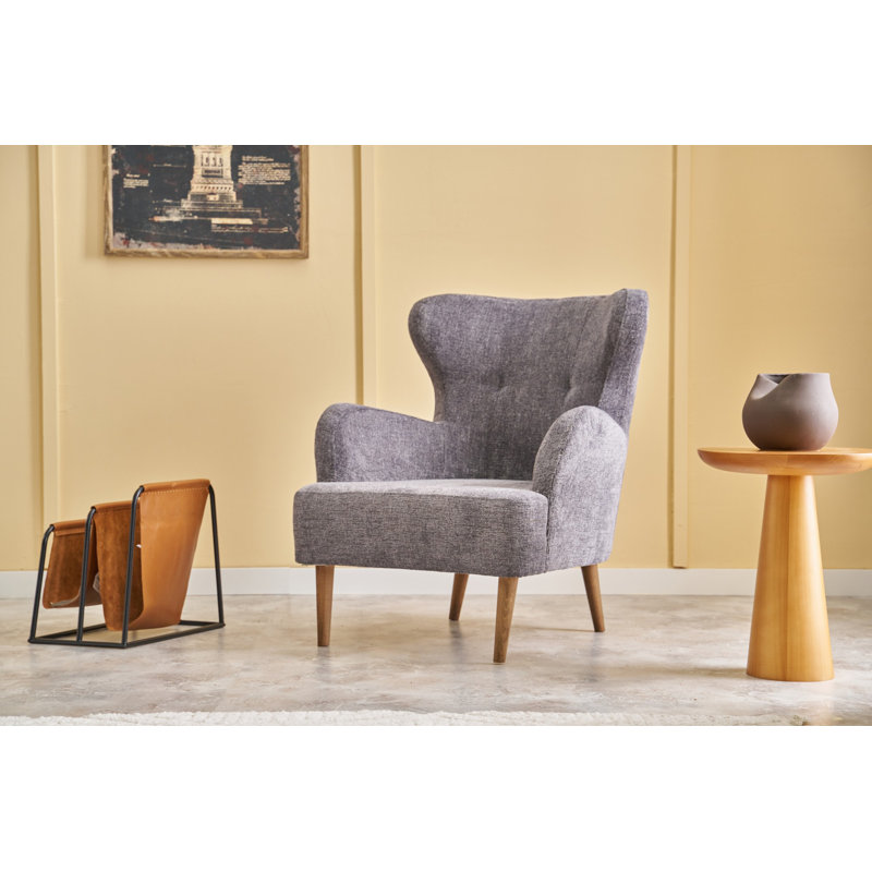 Fauteuil à oreilles, Mélange de polyester gris Nampreet