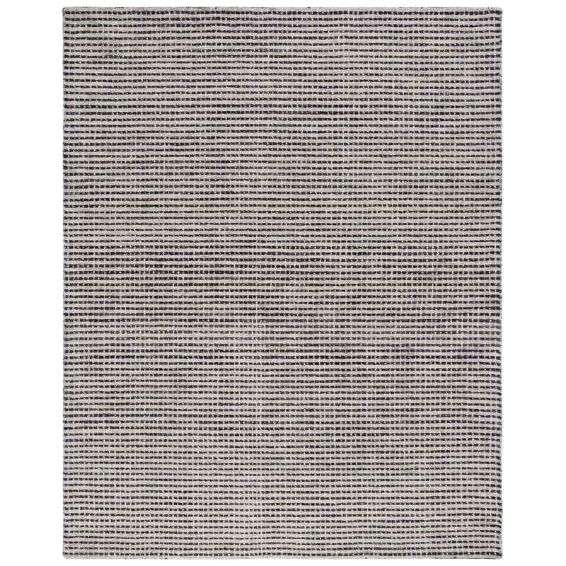 Jennaca Hand Tufted Wool Striped Rug, Rectangle 8' x 10'