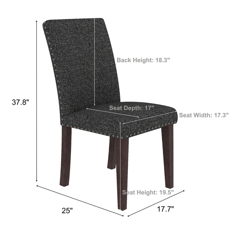 Ensemble de 2 chaises de salle à manger rembourrées à dossier haut Regal Estate
