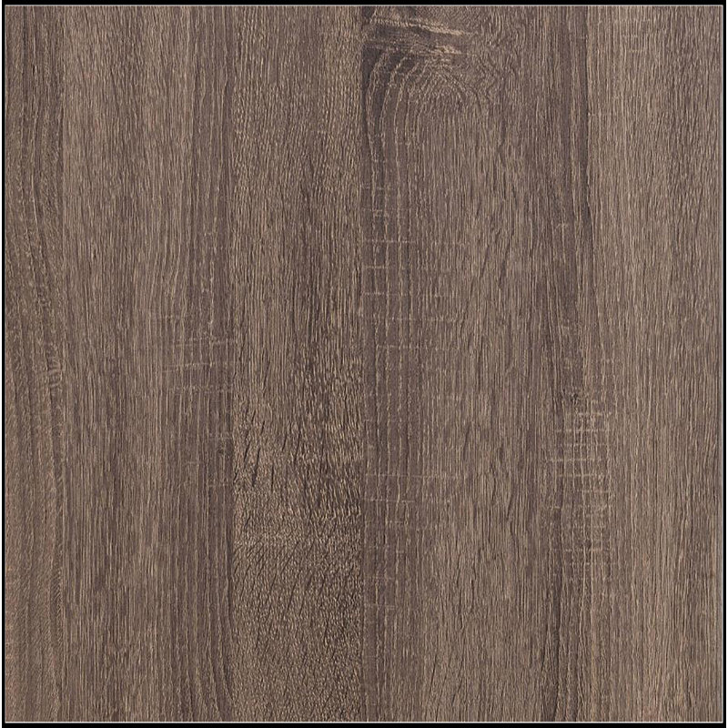 Oak Slatted Headboard Queen Panel Bed, Brown
