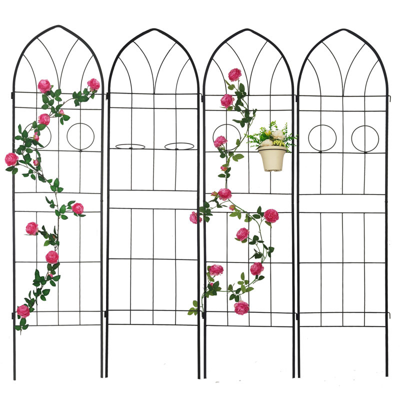 Ensemble de 4 étagères de jardin en métal antidérapantes 78,7 "x 19,7", paquet de 78,7 "x 19,7", pour concombre