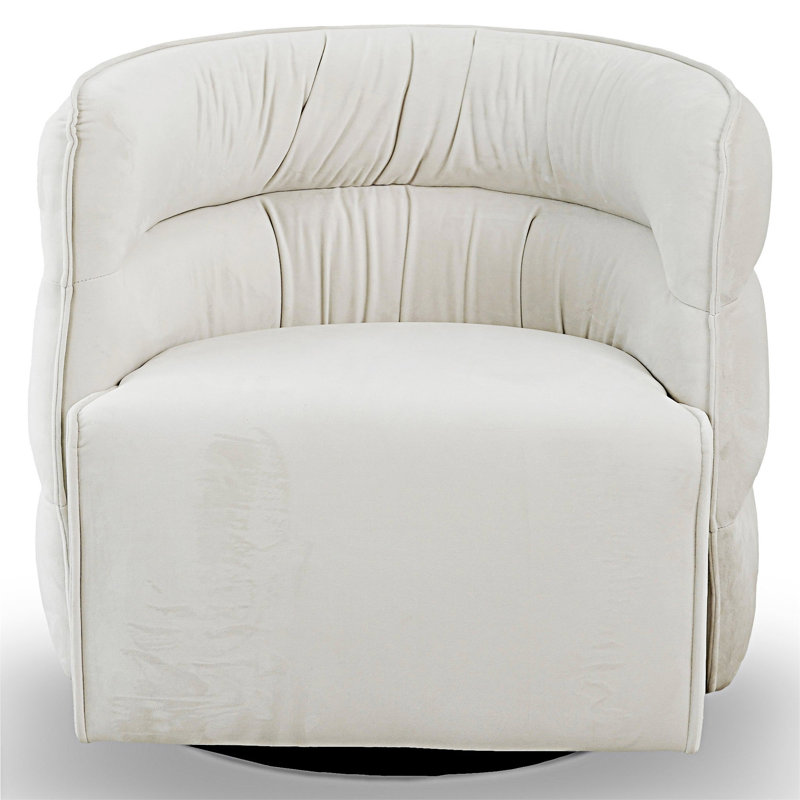 Chaise pivotante rembourrée, Crème, crème