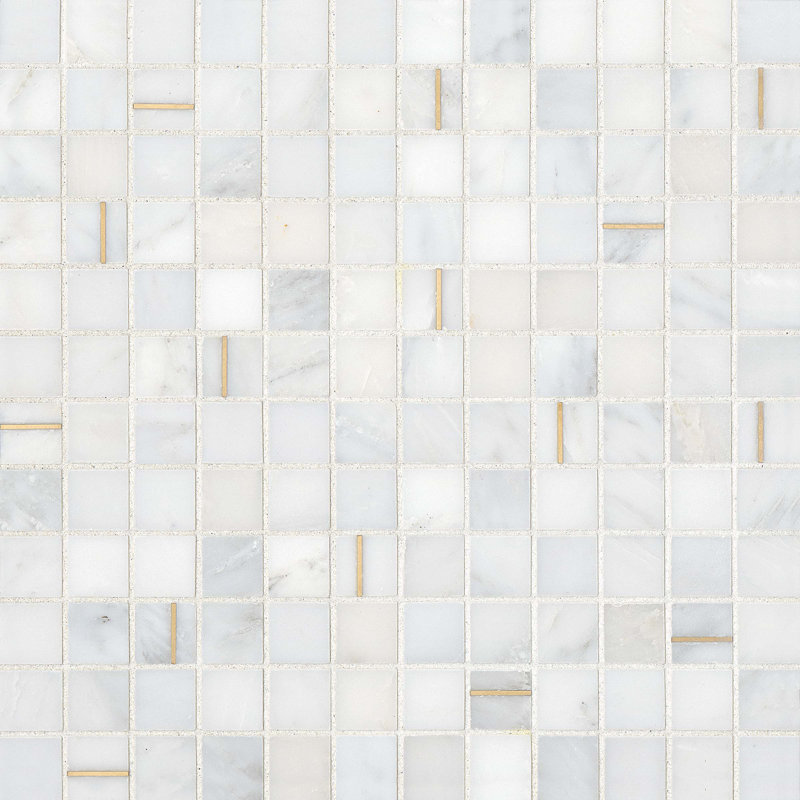 Carreau de mosaïque en marbre Ferrara, Bianco