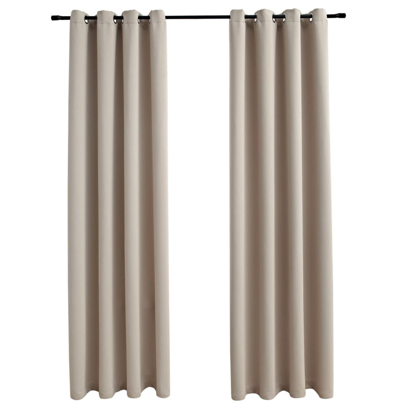 Korkmaz Blackout Curtain Pair, Width 140 x Drop 245cm, Beige