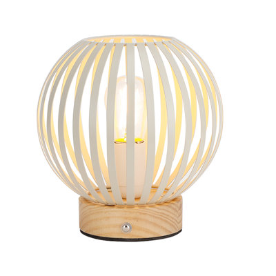 Wrought Studio™ Round Dimmable Touch Bedside Table Lamp