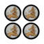 Zodiac Leo Black Vegan Leather Round Coasters-119015367