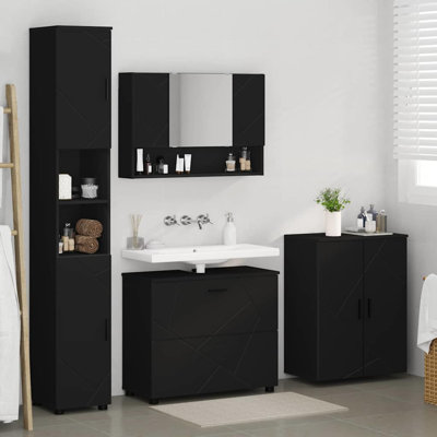 Wall Mounted Required Bathroom Storage Furniture Set