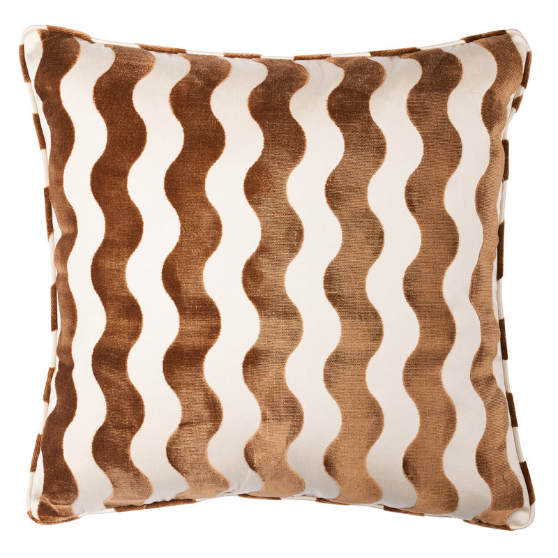 Schumacher x Miles Redd The Wave Pillow, Camel, 22" x 22"
