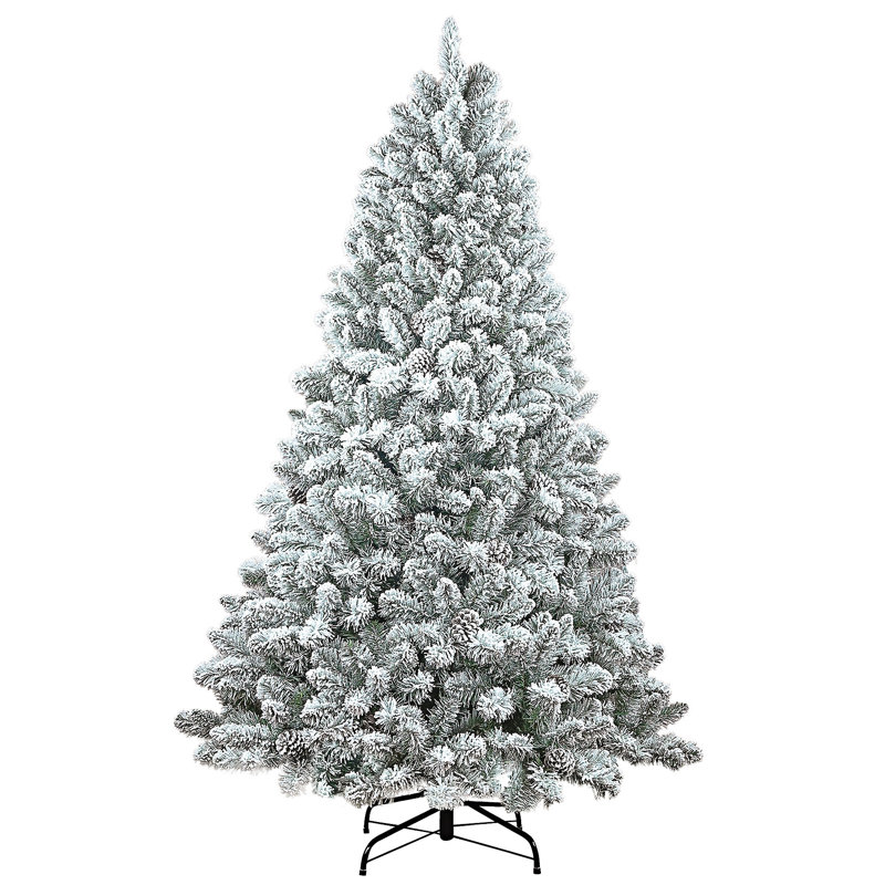 Arbre de Noël artificiel floqué avec support en métal, 6'