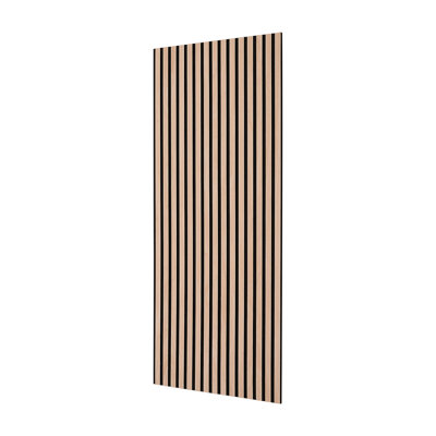 Wood Wall Panels, 47.2 x 23.6 inches, Acoustic Slat Panels with Oak Finish, Designed for Sound Absorption in Living Rooms, Bedrooms, Offices, and Studios, Interior Wall Decoration, PET Material, Includes Screw Kit